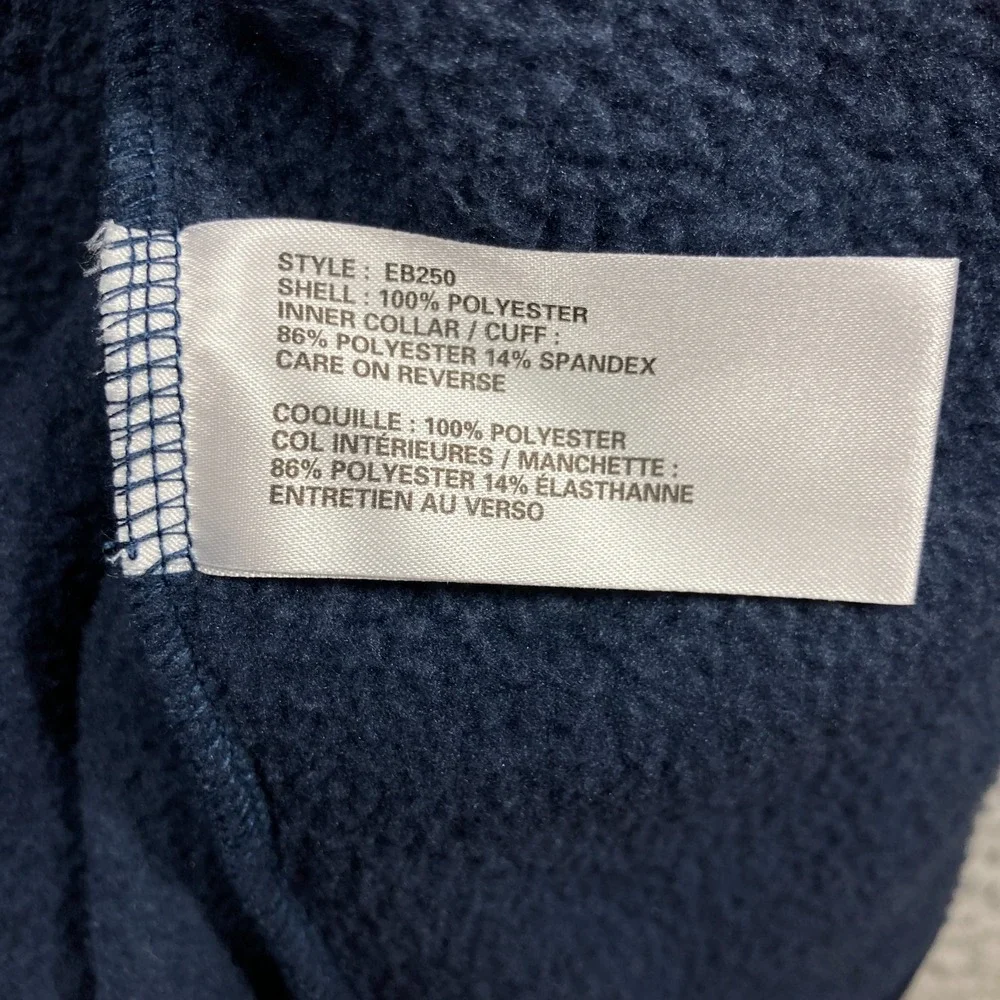 Eddie Bauer Full Zip Sweatshirt‎ Mens 2XL Blue SLEEVE COMPANY LOGO Mock Neck